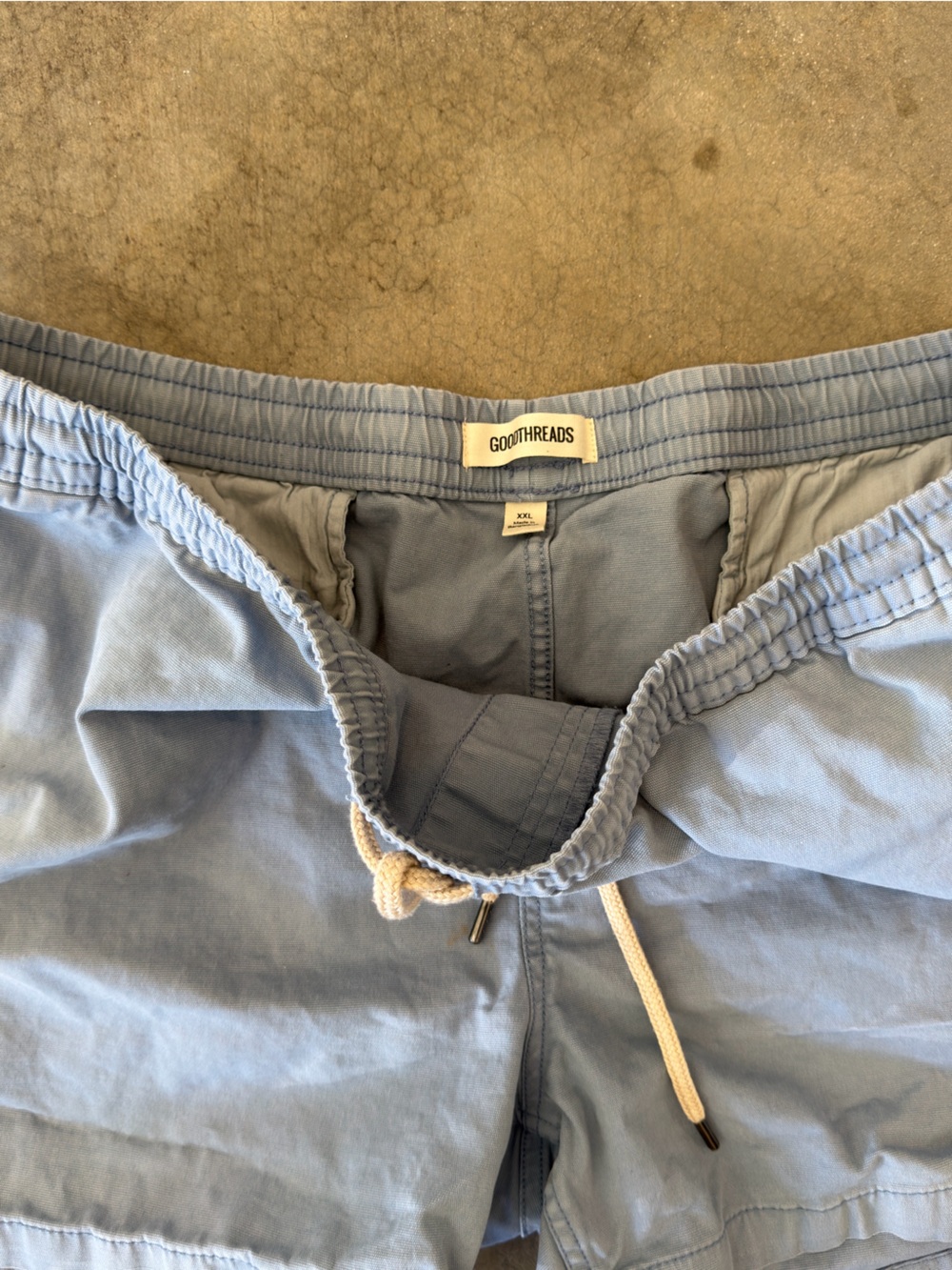 Goodthreads Light Blue Men’s Drawstring Shorts - Picture 2 of 6